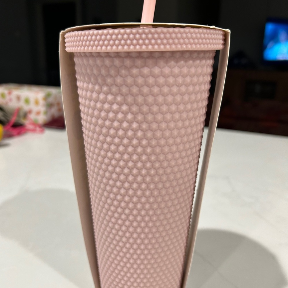 Brand NWT 
Manna Pink studded tumbler with straw #studdedtumbler